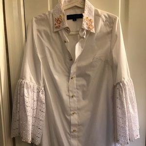 Custom designed and hand sewn shirt dress. Sz4.